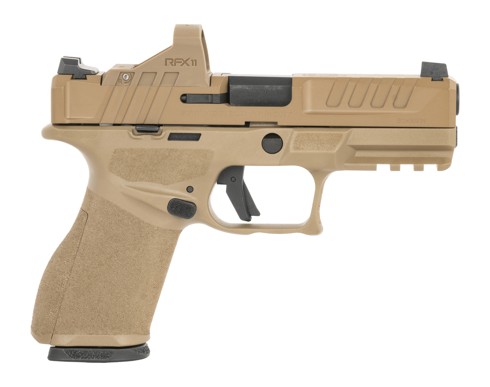 Springfield Armory EC9409FUPAC Echelon 4.0FC 9mm Luger 18+1 4" Black Melonite Barrel, FDE Cerakote Steel Optic Ready/Serrated Slide & Polymer Frame w/Picatinny Rail, Adaptive Texture Grip