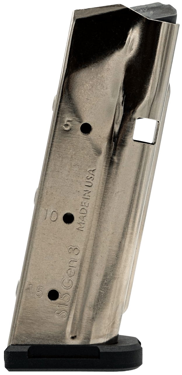 Shield Arms SAS15NGEN3 S15 Magazine Gen 3 15rd Flush 9mm Luger Fits Glock 48/43X Nickel Steel