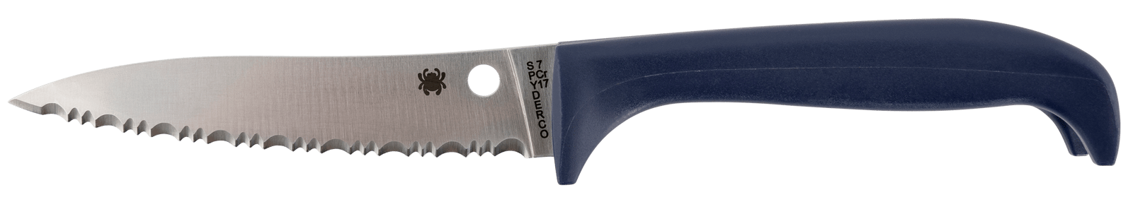 Spyderco K20SPR Counter Puppy  3.48" Fixed Serrated 7Cr17MoV SS Blade Purple Plastic Handle