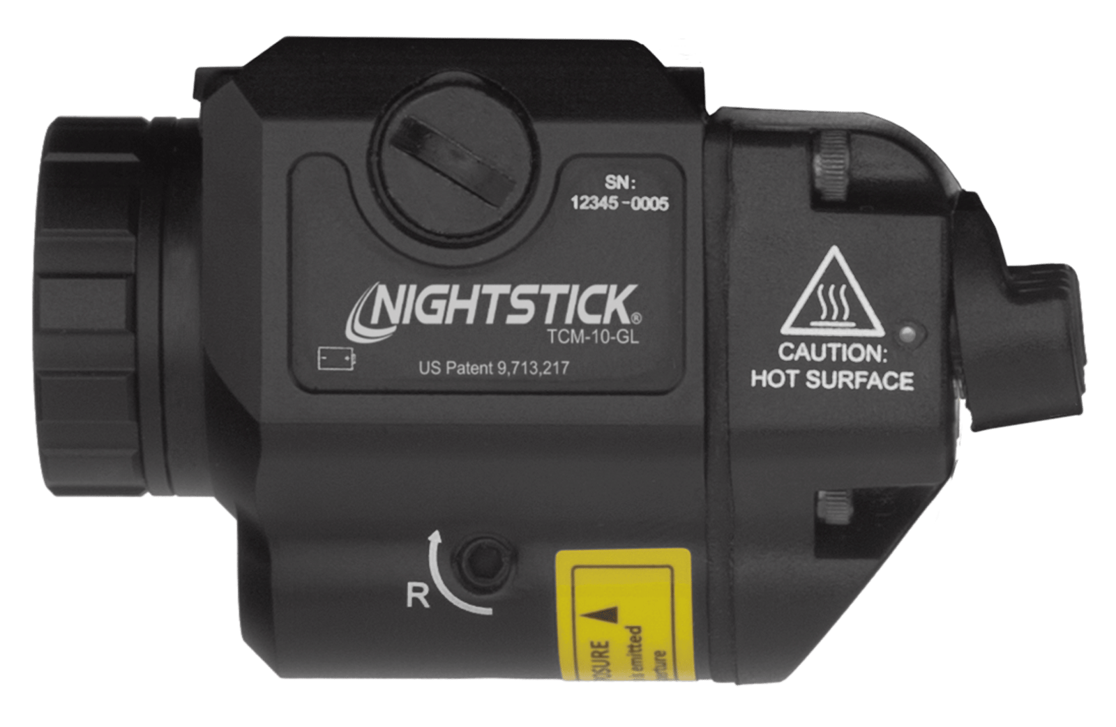Nightstick TCM10GL Compact Weapon-Mounted Light with Green Laser  Black Anodized 650 Lumens White Light
