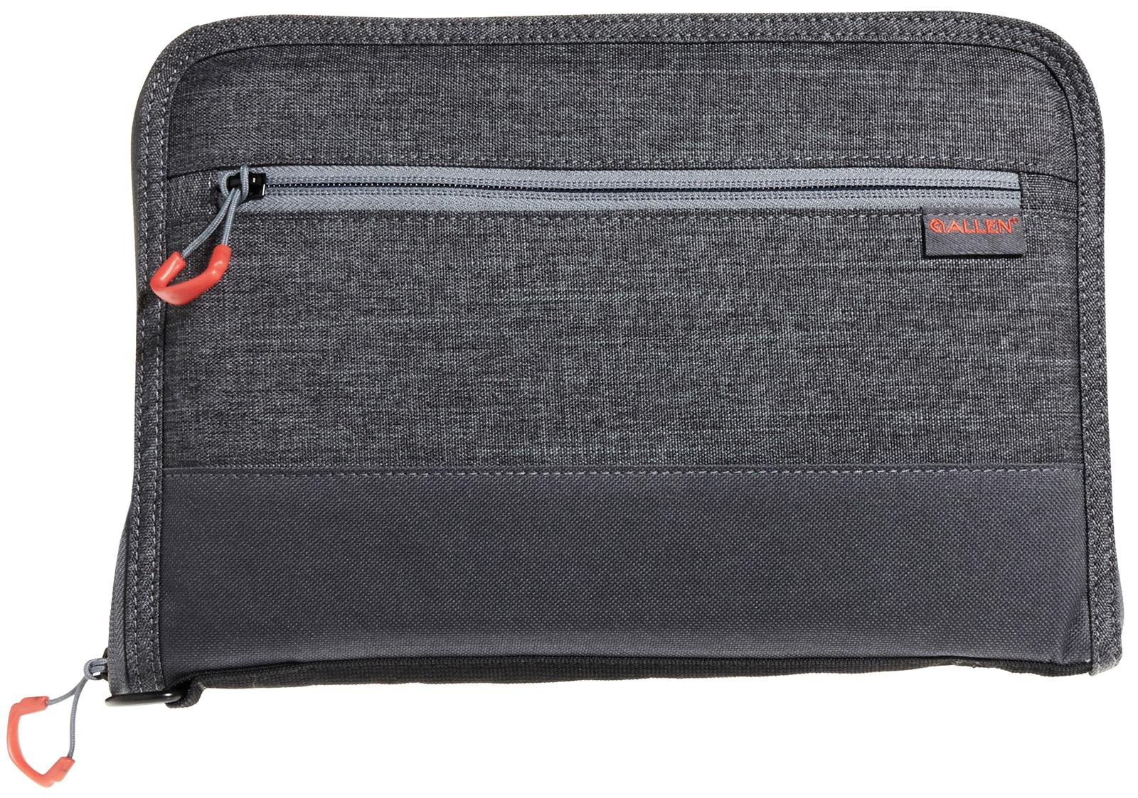 Allen 7757 Auto-Fit 2.0 Deluxe Handgun Case Gray w/Red Accents, Foam Padding, Knit Interior, Exterior Pocket  Finish for Most Full-Size Semi-Autos 11" L