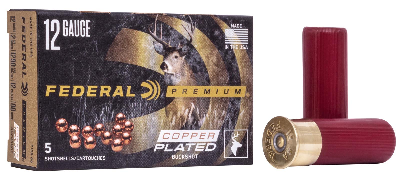 Federal P15600 Premium Magnum 12Gauge 2.75" 12Pellets 1 1/2oz 00BuckShot 5 Per Box/50 Case