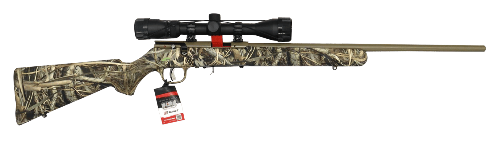 Savage Arms 90757 93 XP 22 WMR 10+1 21" Coyote Tan Cerakote Button-Rifled Barrel & Drilled & Tapped Steel Receiver, Brush Camouflage Fixed Synthetic Stock, Weaver 3-9x40mm