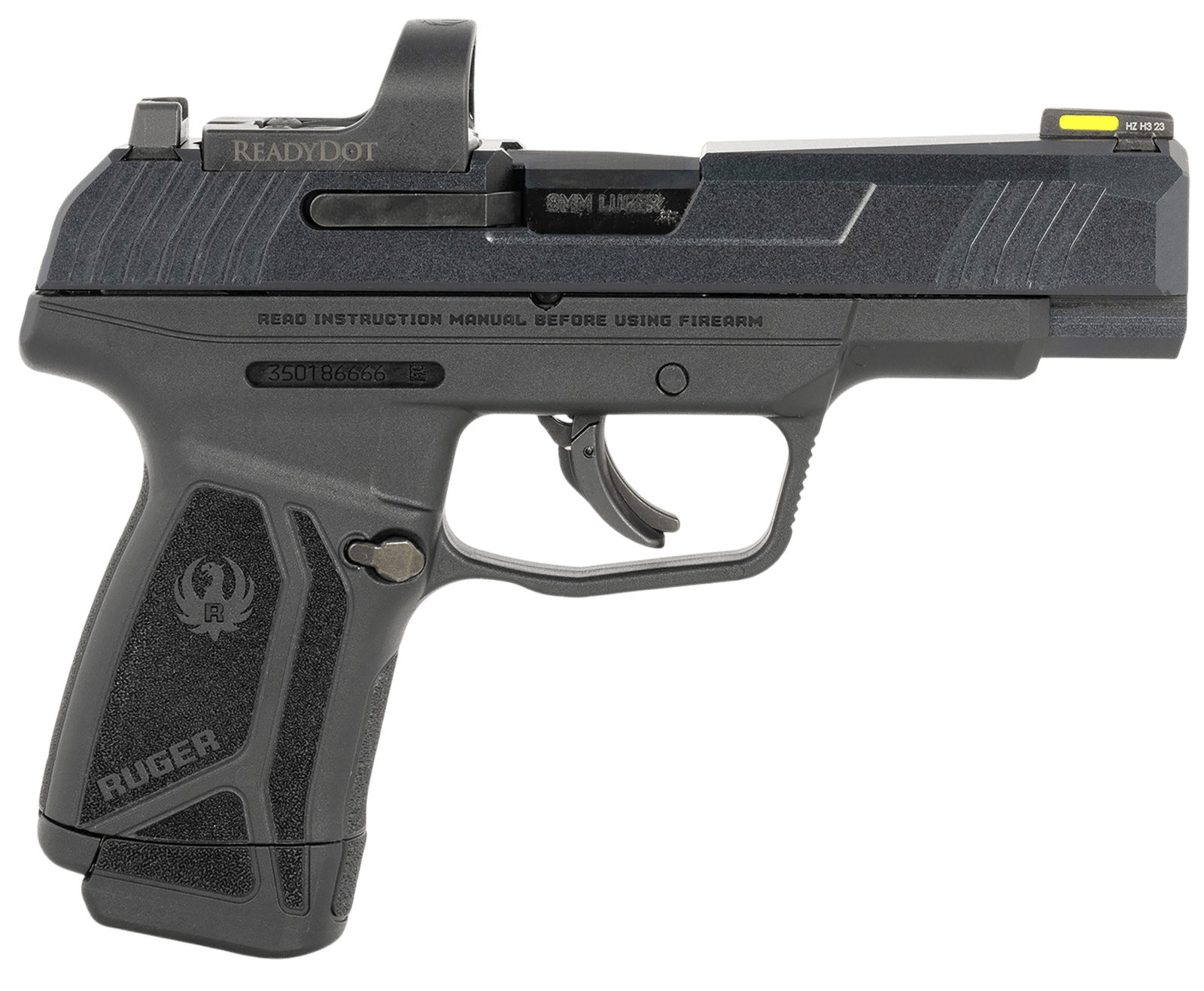 Ruger 3521 Max-9 Long RD 9mm Luger 12+1 4" Black Alloy Steel Optic Ready/Serrated Slide, Black Polymer Frame