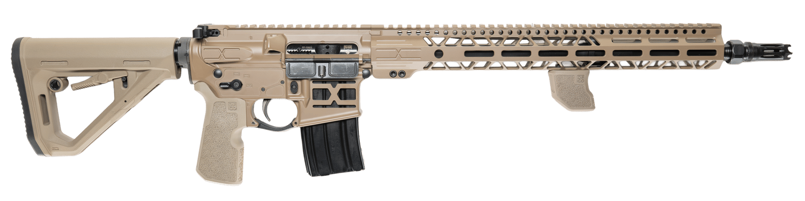 Cnc Firearms CNCFXN6 Faxon FF-15 Limited Edition 6mm ARC 16" Black Nitride Gunner Barrel, Flat Dark Earth Cerakote Aluminum Receiver w/Picatinny Rail, M-LOK Handguard, Magpul DT Flat Dark Earth Polyme