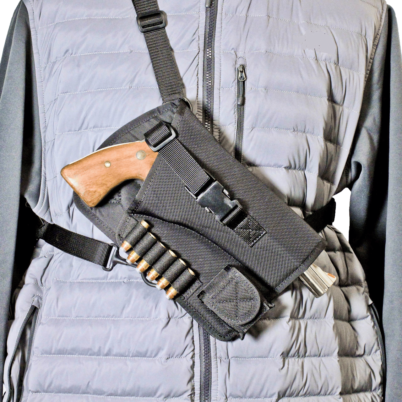 DeSantis Gunhide M72BALRZ0 Yukon Hunting Rig  Shoulder Nylon Shoulder Fits Ruger GP100 4" Right Hand