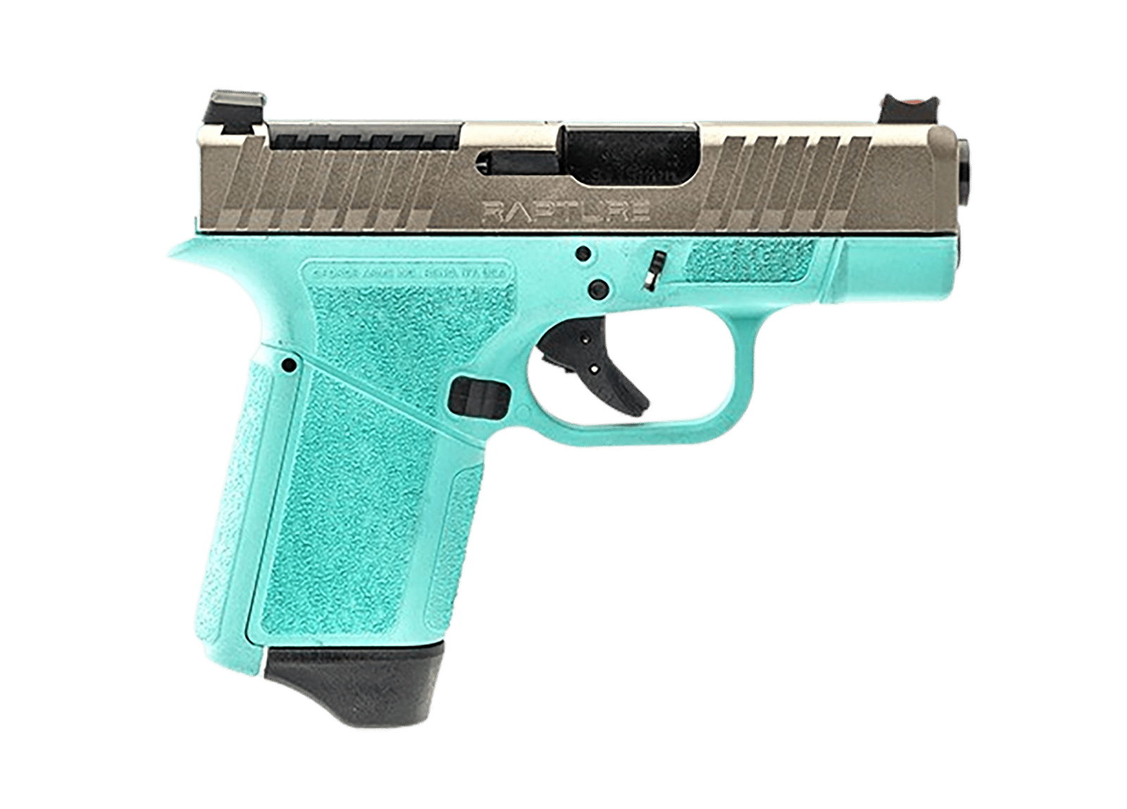 Gforce Arms GF932512RN Rapture  Sub-Compact Frame 9mm Luger 12+1 3.25" Black Barrel, Nickel Steel Optic Cut/Serrated Slide, Robin Egg Blue Cerakote Polymer Frame, Shield RMSc/RMR Footprint
