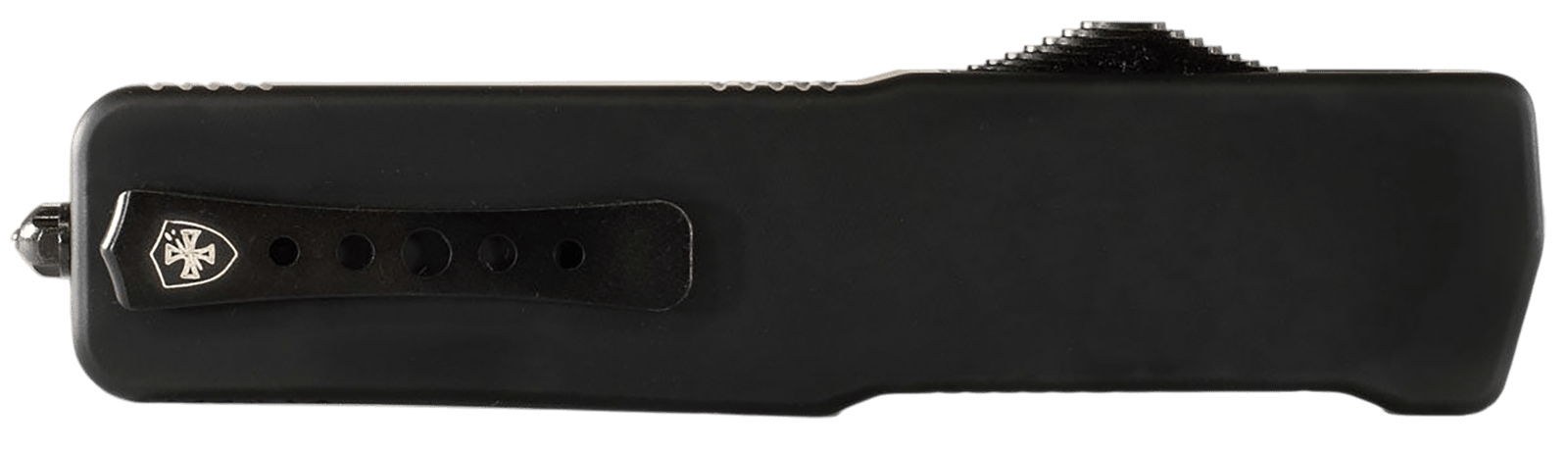Templar Knife MZBR321 Premium Weighted  Slim 3.16" OTF Drop Point Plain Black Oxide Stonewashed Powder Coated D2 Steel Blade, 4.93" Black Aluminum/Rubber Handle