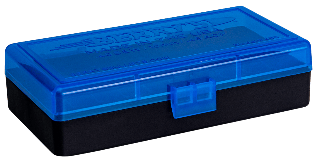 Berry's 38861 Ammo Box  40S&W/45ACP Blue/Black Polypropylene 50rd