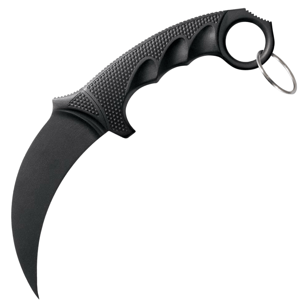 Cold Steel CS92FK FGX  4" Fixed Plain Karambit Black Griv-Ex Blade/Black Griv-Ex w/Overmold Kray-Ex Handle