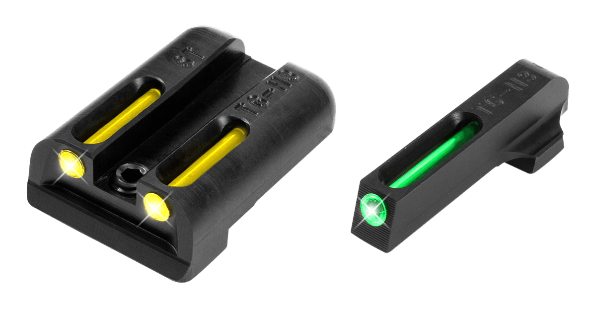 TruGlo TG131ST2Y TFO  Green/Tritium/Fiber Optic Front Sight-Yellow/Tritium/Fiber Optic Rear Sight Sig Sauer P-Series #6 Front/#8 Rear