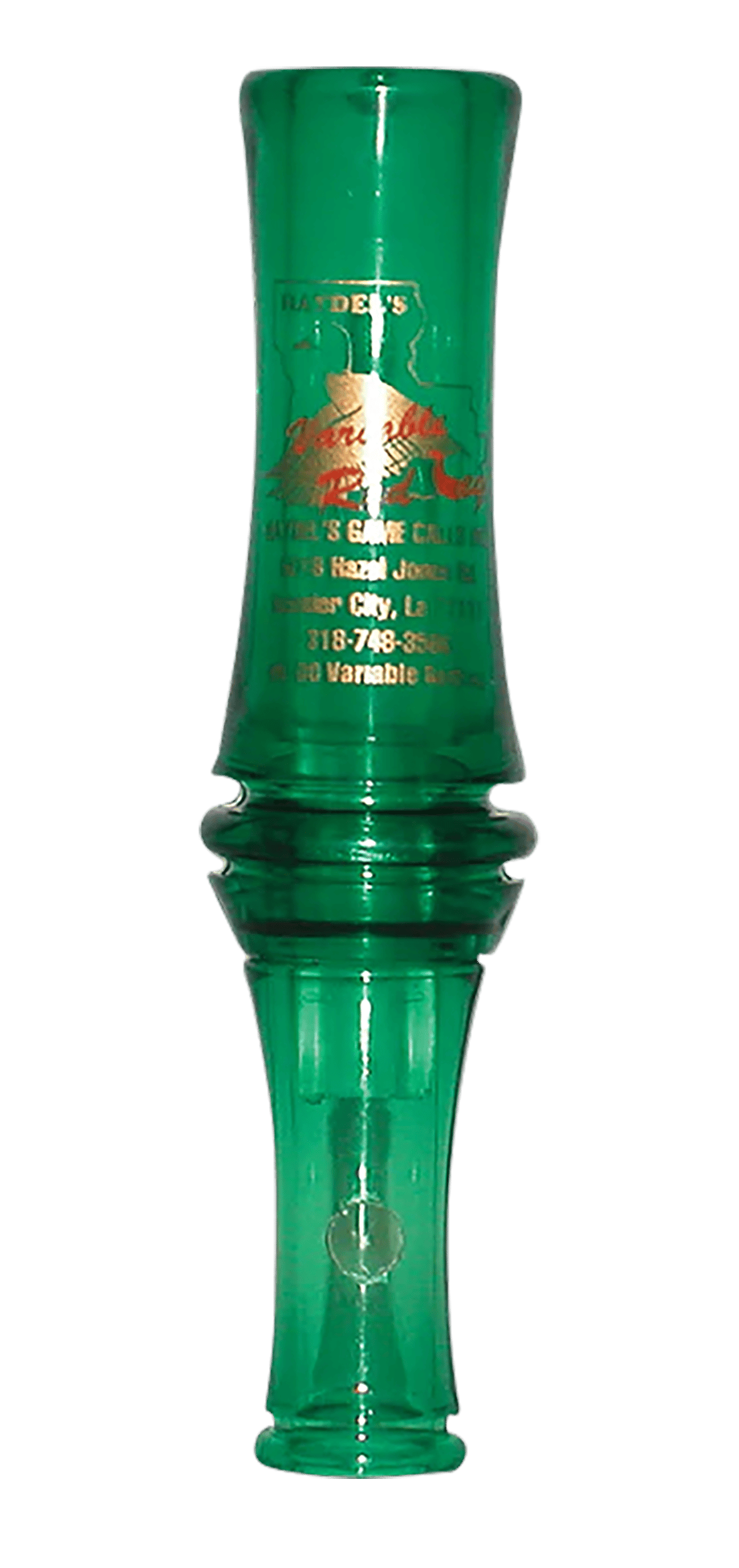 Haydel's Game Calls VR00 "Redleg" Mallard Variable Tone Open Call Double Reed Mallard Sounds Attracts Ducks Green Plastic