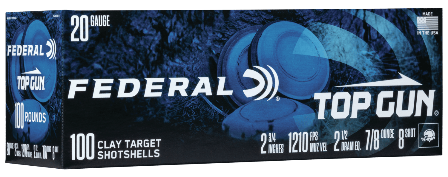 Federal TG201008 Top Gun  20Gauge 2.75" 7/8oz 8Shot 100 Per Box/2 Case
