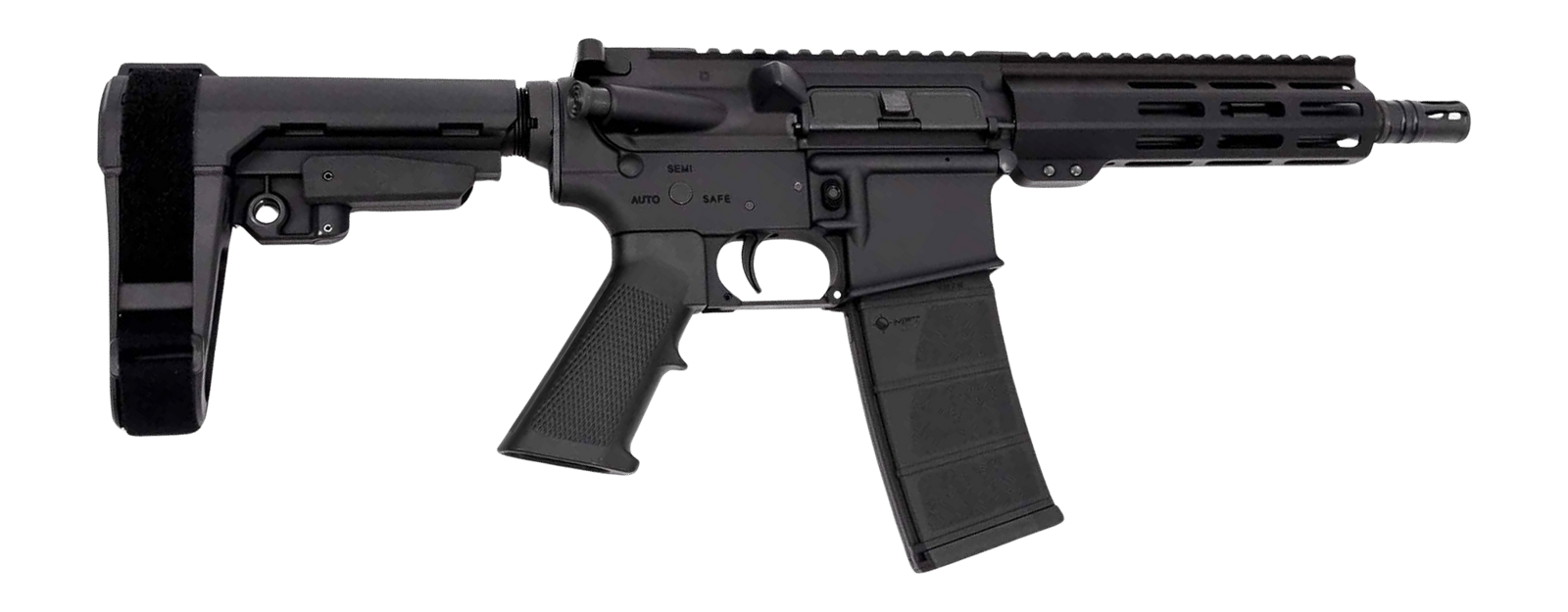 Andro Corp Industries 3008CB ACI-15 CQB 300 Blackout 30+1 8" Black Nitride Threaded Barrel, Black Anodized Aluminum Receiver w/Picatinny Rail, M-LOK Handguard, Black Polymer SBA3 Pistol Brace, A2 Grip