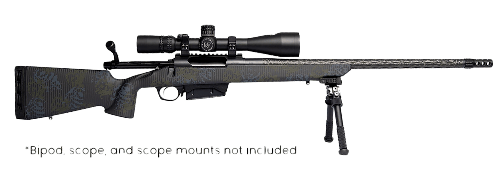 Horizon Firearms RF019C392216C20 Vandal Carbon II 7mm PRC 22" Black Fluted Barrel, Black Drilled & Tapped Receiver, Black Iota EKO X Carbon Fiber Stock