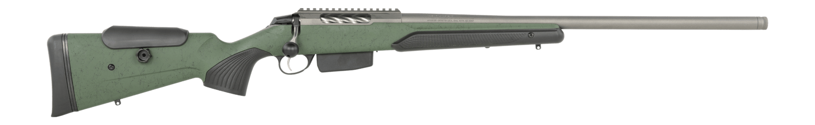 Tikka JRTXRSV324 T3x Super Varmint 6mm Creedmoor 5+1 24" Tungsten Cerakote Threaded Barrel, Drilled & Tapped Receiver, Green Modular w/Interchangeable Pistol Grips Synthetic Stock, Right Hand