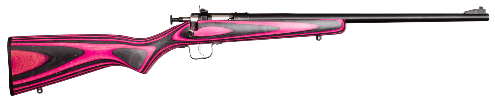 Crickett KSA2226 Youth  22 LR 1rd 16.12" Stainless Steel Barrel, Fixed Front/Adjustable Rear Peep Sights, Pink/Black Laminate Stock w/11.5" LOP, Rebounding Firing Pin Safety