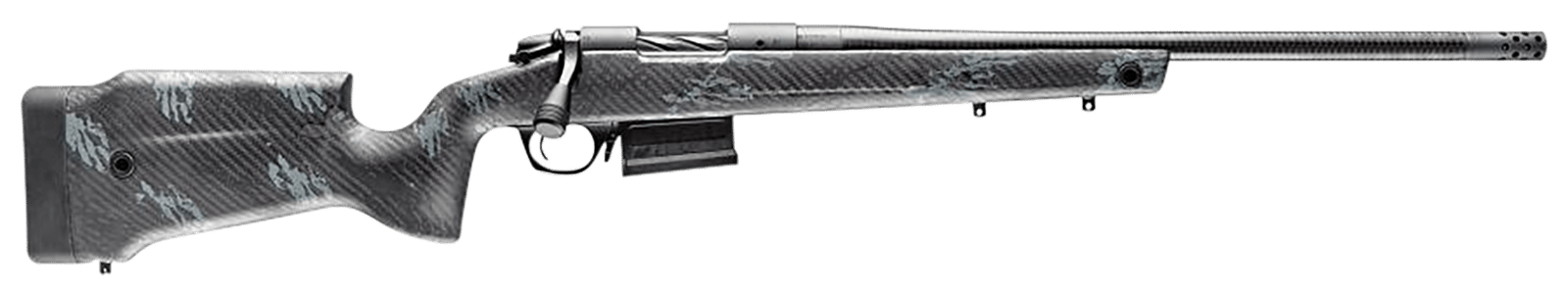 Bergara Rifles B14LM7513CF B-14 Crest 7mm PRC 5+1 22" Sniper Gray Cerakote #5 Contour Threaded Barrel, Sniper Gray Cerakote Steel Receiver, Black & Gray Sponge Fixed Carbon Fiber Stock