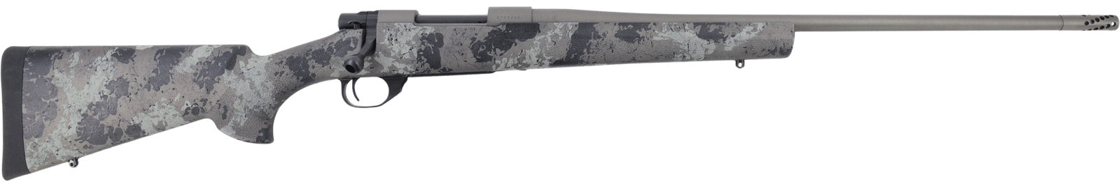 Howa HMFN762HBGL 1500 Fence Line 7.62x39mm 5+1 20" Tungsten Cerakote Heavy Threaded Barrel, Tungsten Cerakote Aluminum Drilled & Tapped Receiver, Gray Light Camo Fixed Synthetic Stock, Right Hand