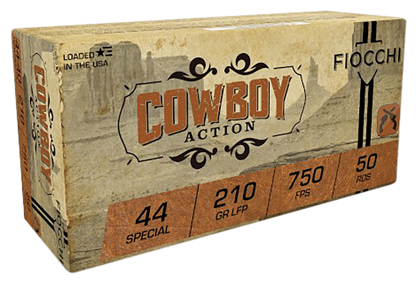 Fiocchi 44SCA Cowboy Action  44S&WSpl 210gr Lead Flat Point 50 Per Box/10 Case