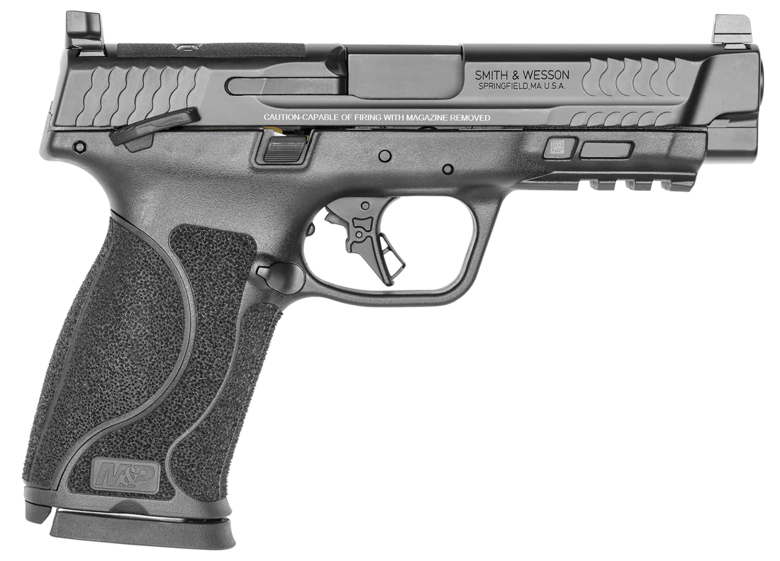 Smith & Wesson 13388 M&P M2.0 M2.0 Full Size 10mm Auto 15+1, 4.60" Black Armornite Stainless Steel Barrel & Optic Cut/Serrated Slide, Matte Black Polymer Frame w/Picatinny Rail