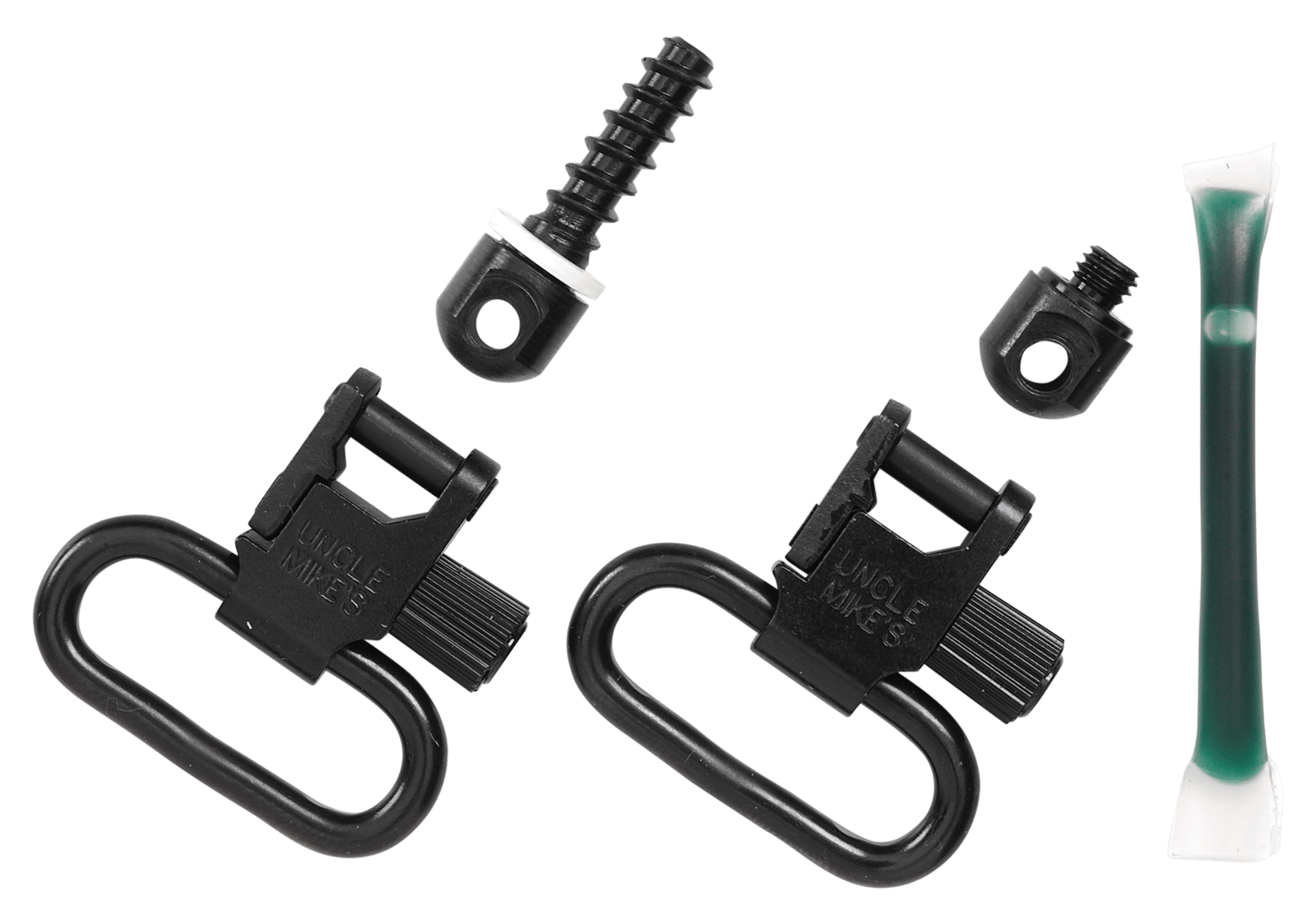 Uncle Mike's 15312 Fore End Band Swivel Set Quick Detach 115 LRB Blued 1" Loop for Tube Magazine Leaver Action Rifles/ Carbines/ Mossberg 500 Shotguns