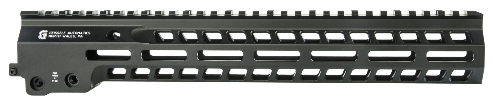 Geissele Automatics 05573B Super Modular Rail MK14 13.50" M-LOK, Black Aluminum for AR Platform, Barrel Nut Included