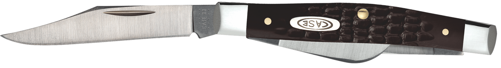 Case 00081 Stockman  Small 2"/1.5"/1.49" Folding Clip/Sheepfoot/Pen Plain As-Ground Stainless Steel Blade/ Brown Jigged Synthetic Handle
