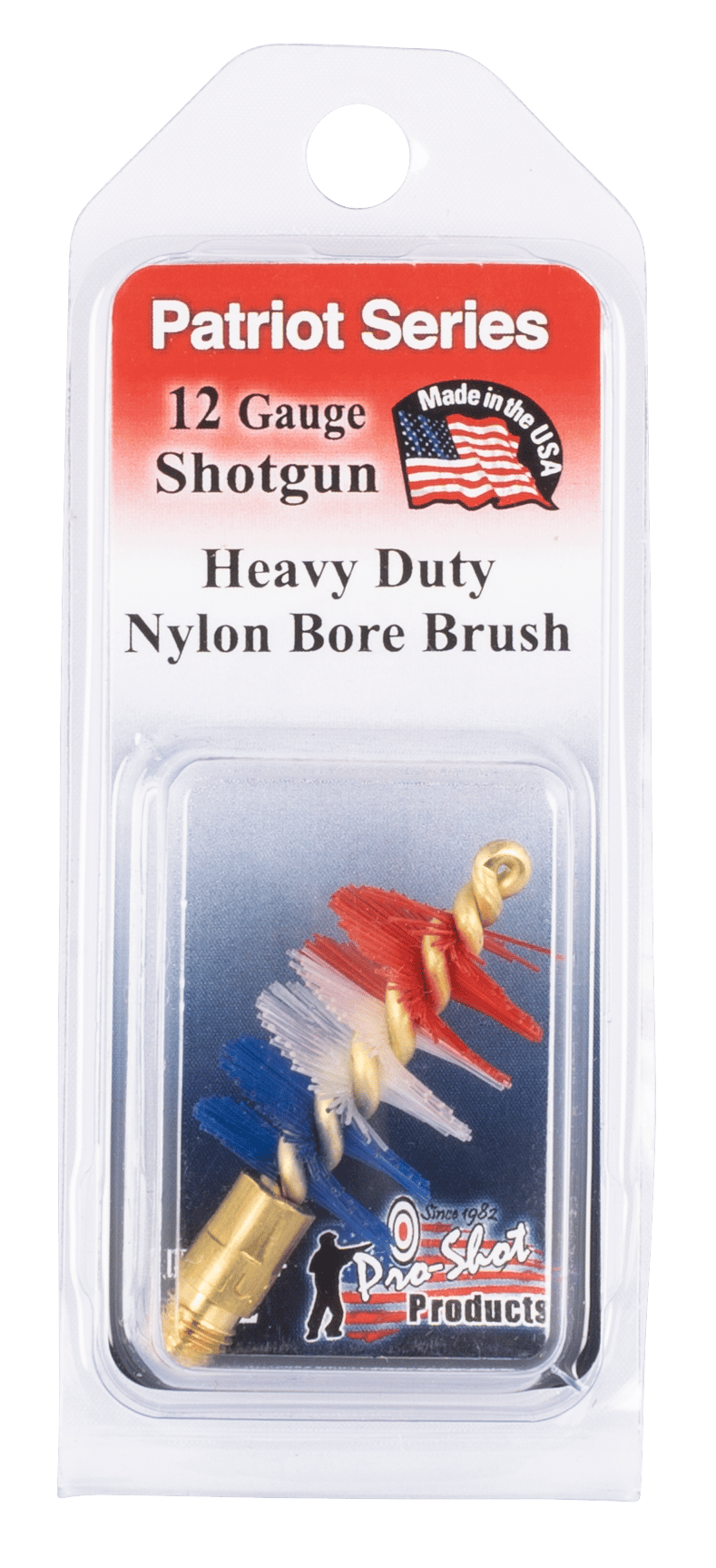 Pro-Shot PS12 Patriot Series Bore Brush 12 Gauge Shotgun #5/16-27 Thread Nylon Bristles Brass Core