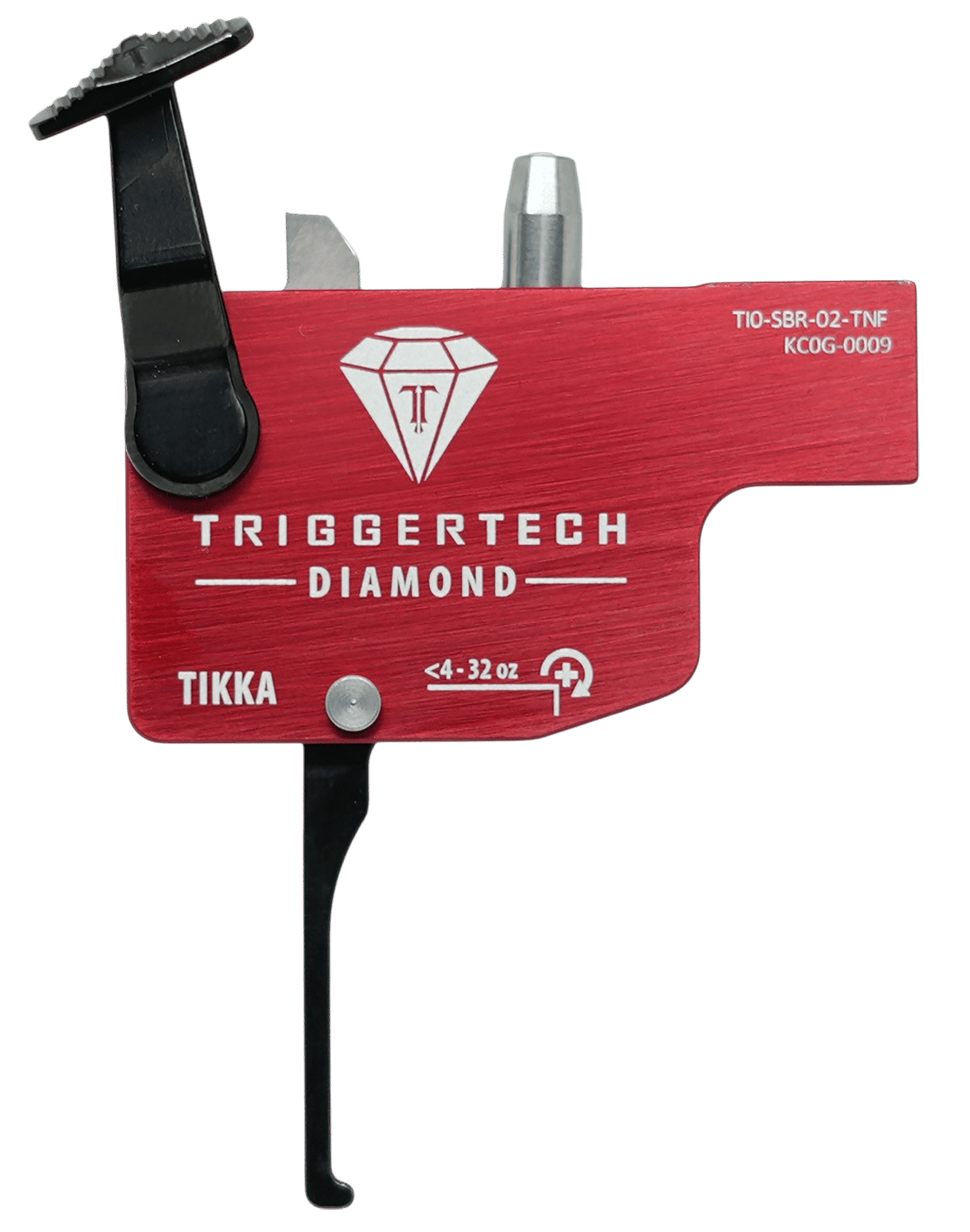 TriggerTech TILSRB02TNF Diamond  Black/Red Flat Lever Fits Tikka Left Hand