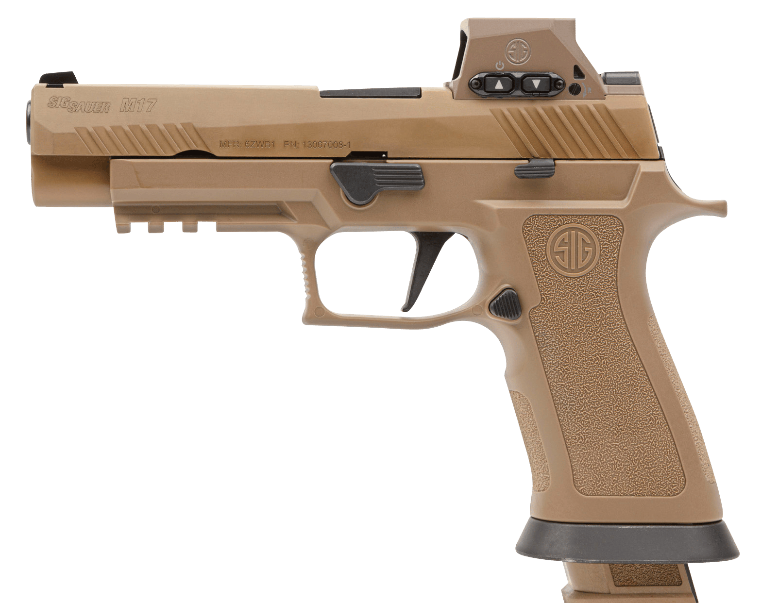 Sig Sauer M17X9RX M17X w/Optic Full Size Frame 9mm Luger 21+1 4.70" Black Barrel, Coyote PVD Optic Ready/Serrated Stainless Steel Slide & Polymer Frame w/Beavertail & Picatinny Rail, Sig ROMEOM17