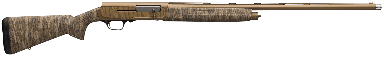 Browning 0118475005 A5 Wicked Wing Sweet Sixteen 16 Gauge 2.75" 4+1 26", Burnt Bronze Cerakote Barrel/Engraved Rec, Mossy Oak Bottomland Stock, Fiber Optic Sight, Oversized Controls, 3 Chokes Included