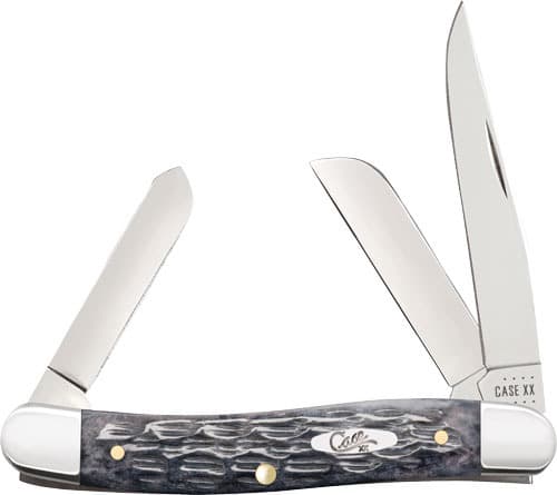 CASE KNIVES POCKET WORN GRAY BONE CRANDALL JIG MED STOCKMAN