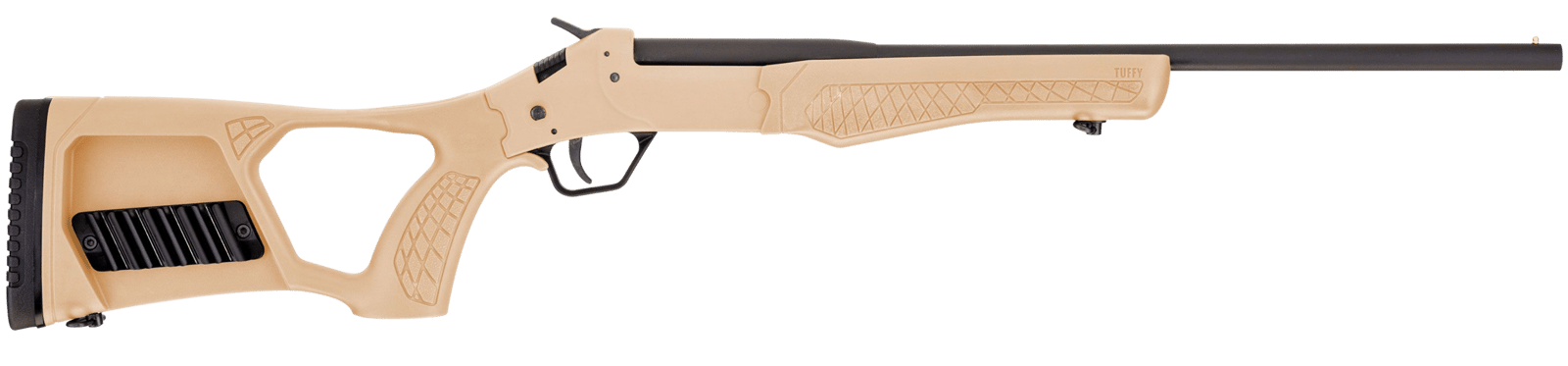 Rossi SSP1TAN Tuffy Single Shot Youth 410 Gauge Break Open 3" 1rd 18.50" Matte Black Barrel, Matte Black Steel Receiver, Tan Synthetic Thumbhole Stock w/Shell Holder, Right Hand