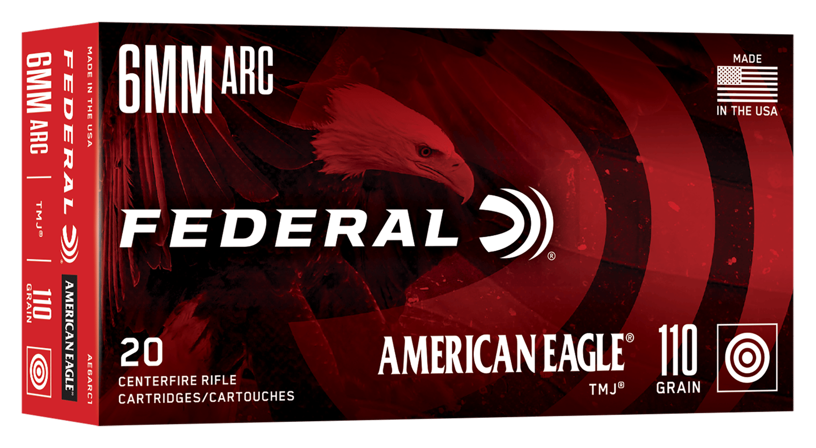 Federal AE6ARC1 American Eagle  6ARC 110gr Total Metal Jacket 20 Per Box/10 Case