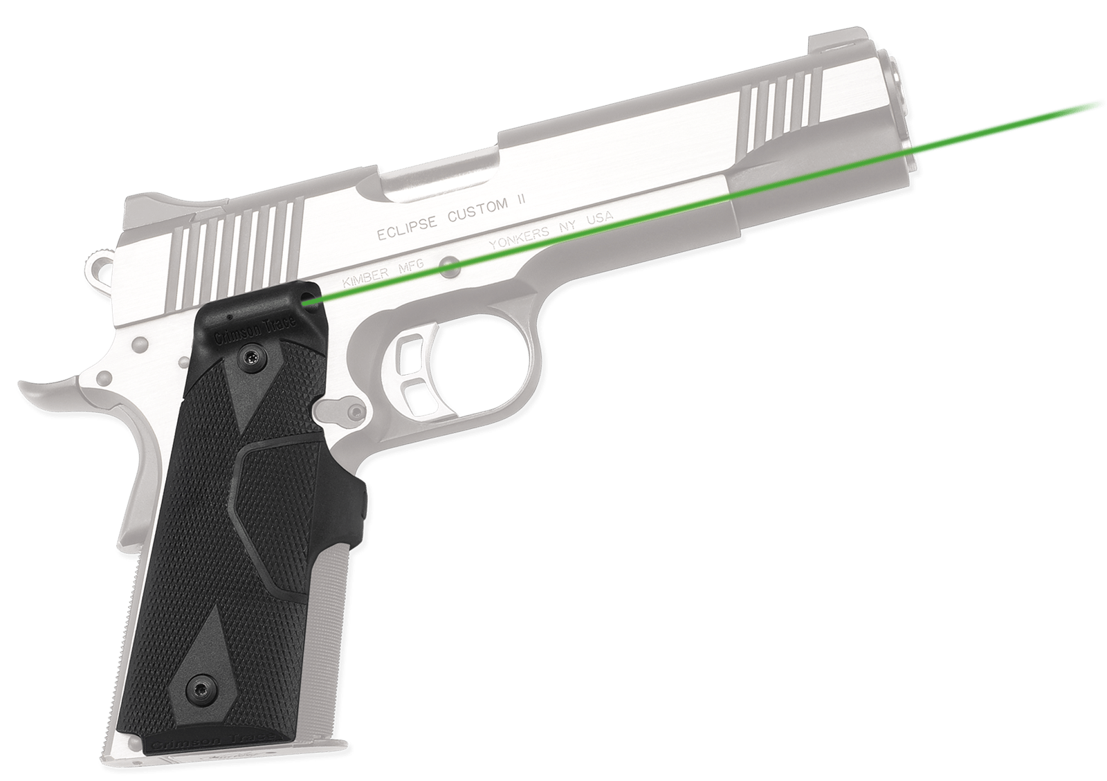 Crimson Trace 0141001 Lasergrips  Fits 1911/1911A1, Green Laser Black Polymer