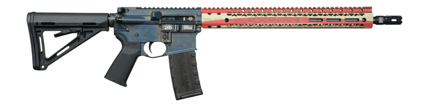 Black Rain Ordnance BRO-BETSY-250 Spec15 250th Anniversary 5.56 NATO 30+1 16" Red, White & Blue w/250th Anniversary Engraving Aluminum Receiver w/Picatinny Rail, Magpul MOE SL Black Polymer Stock, Bla