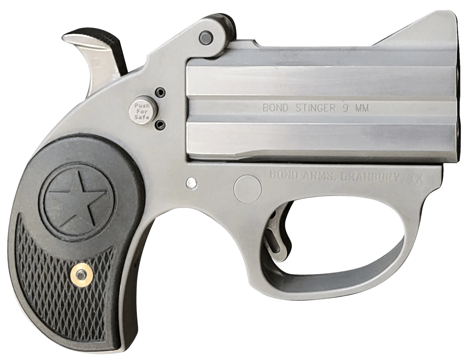 Bond Arms BASRS Stinger Stinger RS 9mm Luger 2rd Shot 3" Matte Stainless Stainless Steel Frame Black Rubber Grips Right Hand