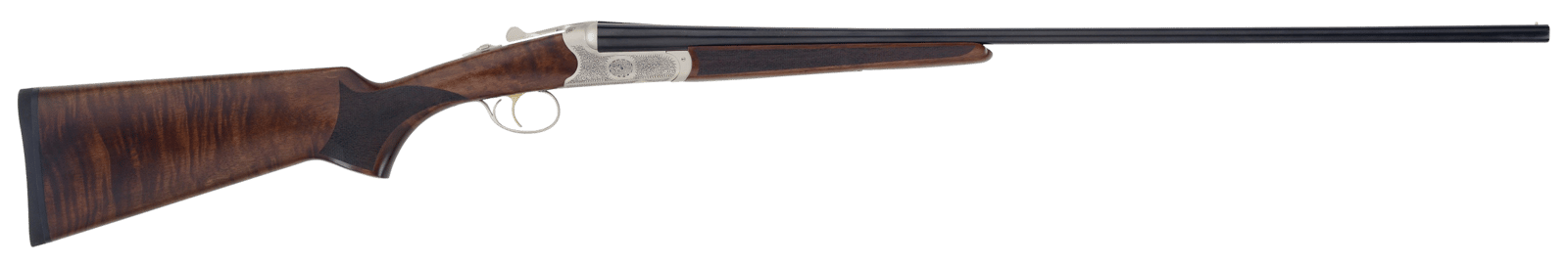 TriStar 38128 Bristol SxS Full Size 28 Gauge Break Open 2.75" 2rd 28" Blued Side By Side Barrel, Nickel Engraved w/24K Gold Inlay Steel Receiver, Fixed Oiled Turkish Walnut Stock, Right Hand
