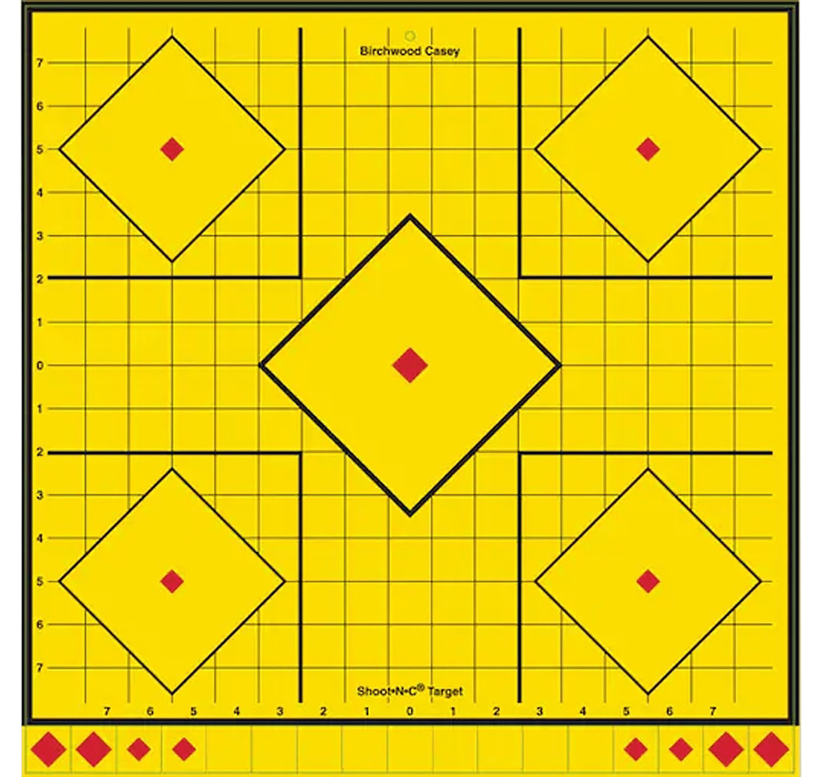 Birchwood Casey LRSIT-5PK Long Range  Self-Adhesive Paper Yellow 17.75" 5-Diamond 5 Pack