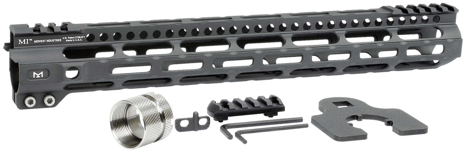 Midwest Industries MIULW14 Ultralight  AR-15 Black Hardcoat Anodized Aluminum/Polymer 14" Picatinny/M-LOK