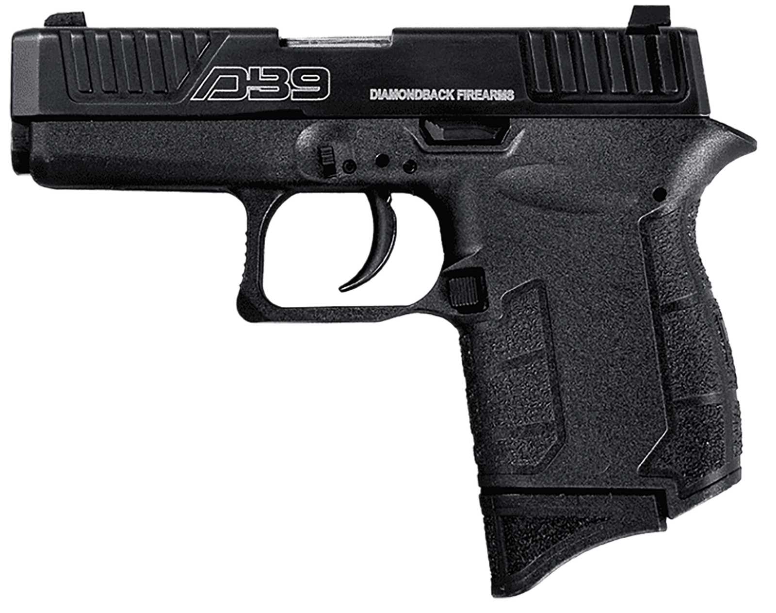 Diamondback DB0200P001 DB9 Gen4 Micro-Compact Frame 9mm Luger 6+1, 3.10" Stainless Steel Barrel, Black Serrated Stainless Steel Slide, Black Polymer Frame w/Beavertail & Grip