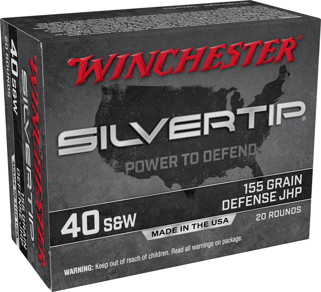Winchester Ammo W40SWST Silvertip  40S&W 155gr Silvertip Jacket Hollow Point 20 Per Box/10 Case