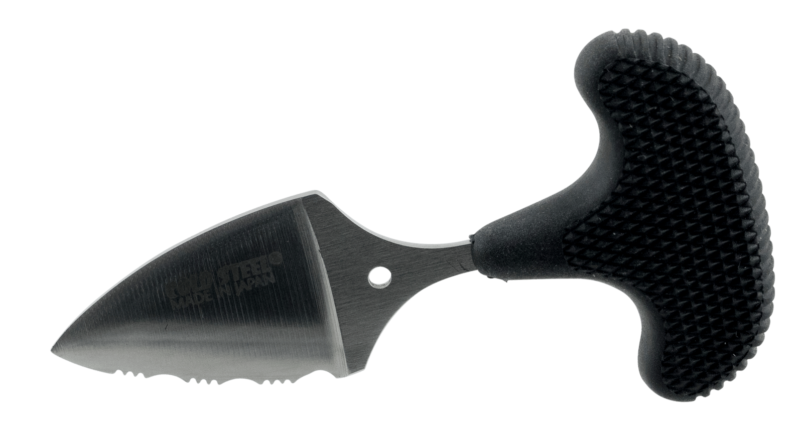 Cold Steel 43NS Mini Pal 1" Fixed Serrated Japanese AUS-8A SS Blade Black Synthetic Rubber Handle