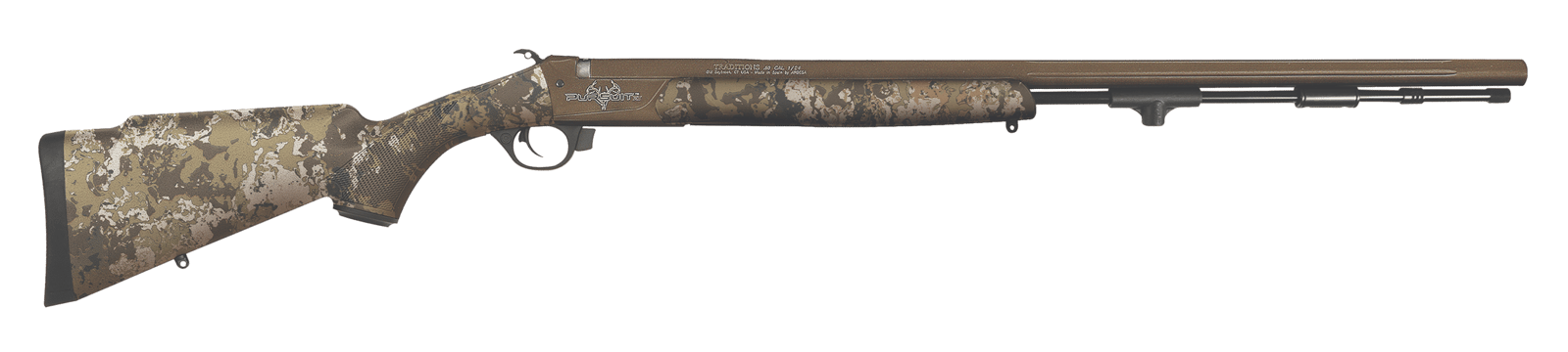 Traditions R748804425 Pursuit XT 50 Cal 209 Primer 26" Burnt Bronze Cerakote Veil Wideland Synthetic Stock