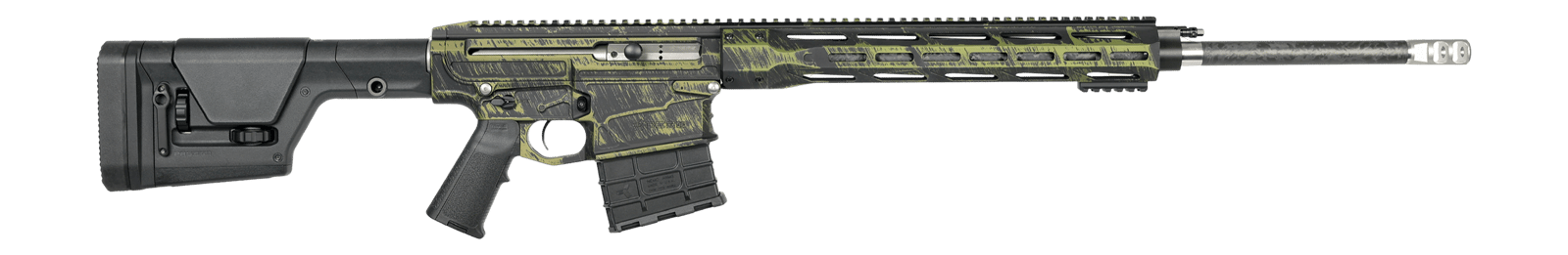 Nemo Arms OMENW-G324CF Omen Watchman 300 Win Mag 14+1 24" Black Proof Research CF Threaded Barrel, Black/Green Tiger Stripe Aluminum Receiver w/Picatinny Rail, M-LOK Handguard, Magpul PRS Gen3 Black P