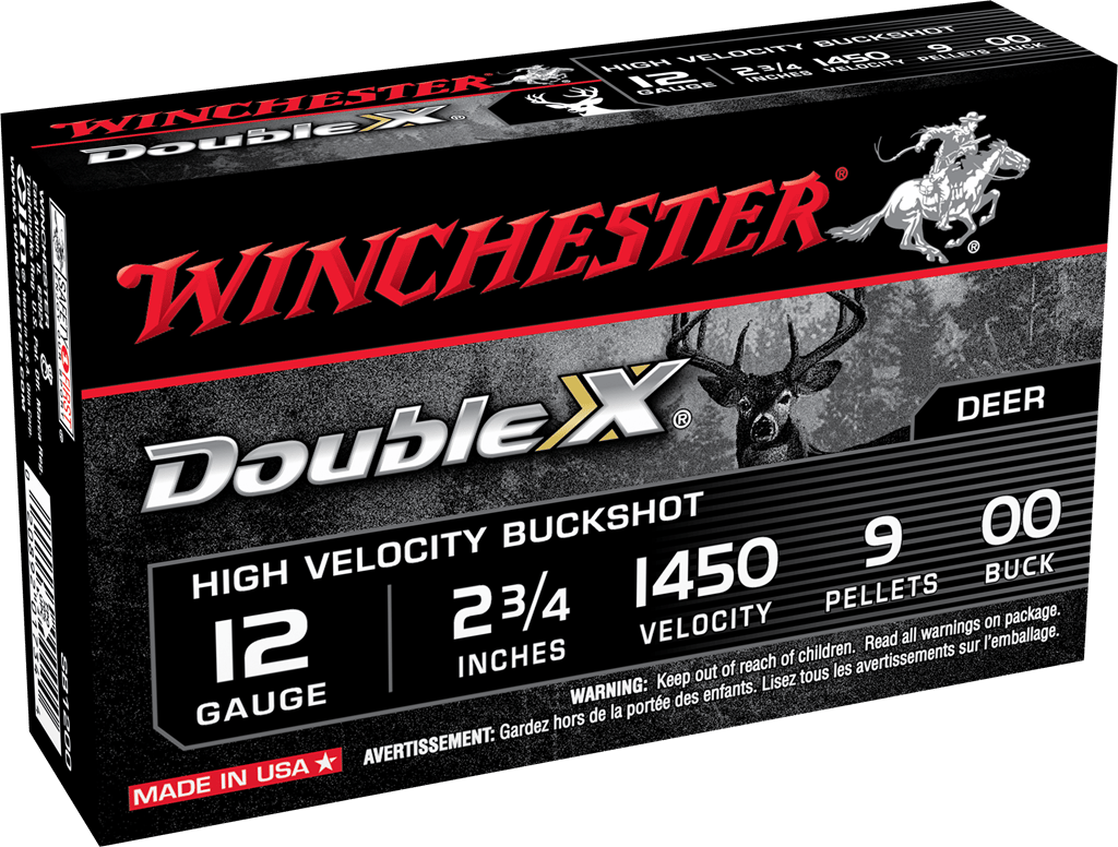 Winchester Ammo SB1200 Double X High Velocity 12Gauge 2.75" 9Pellets 00Buck Shot 5 Per Box/50 Case
