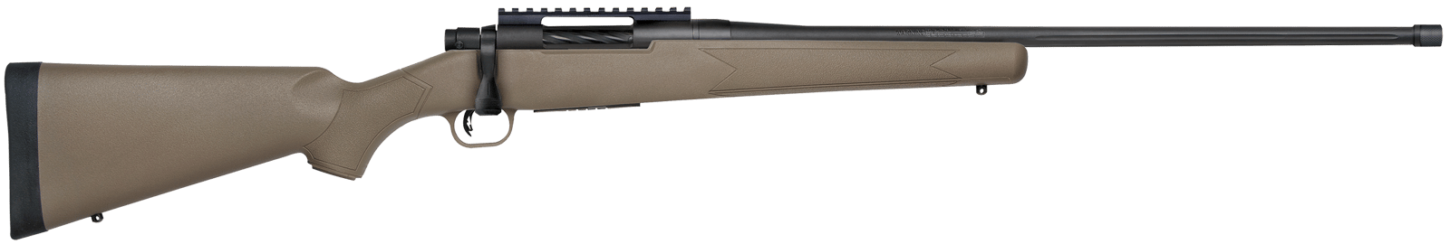 Mossberg 28090 Patriot Predator Full Size 6.5 PRC 4+1 24" Matte Blued Fluted Threaded Barrel, Matte Blued Stainless Steel Receiver w/Picatinny Rail, Flat Dark Earth Fixed Synthetic Stock, Right Hand