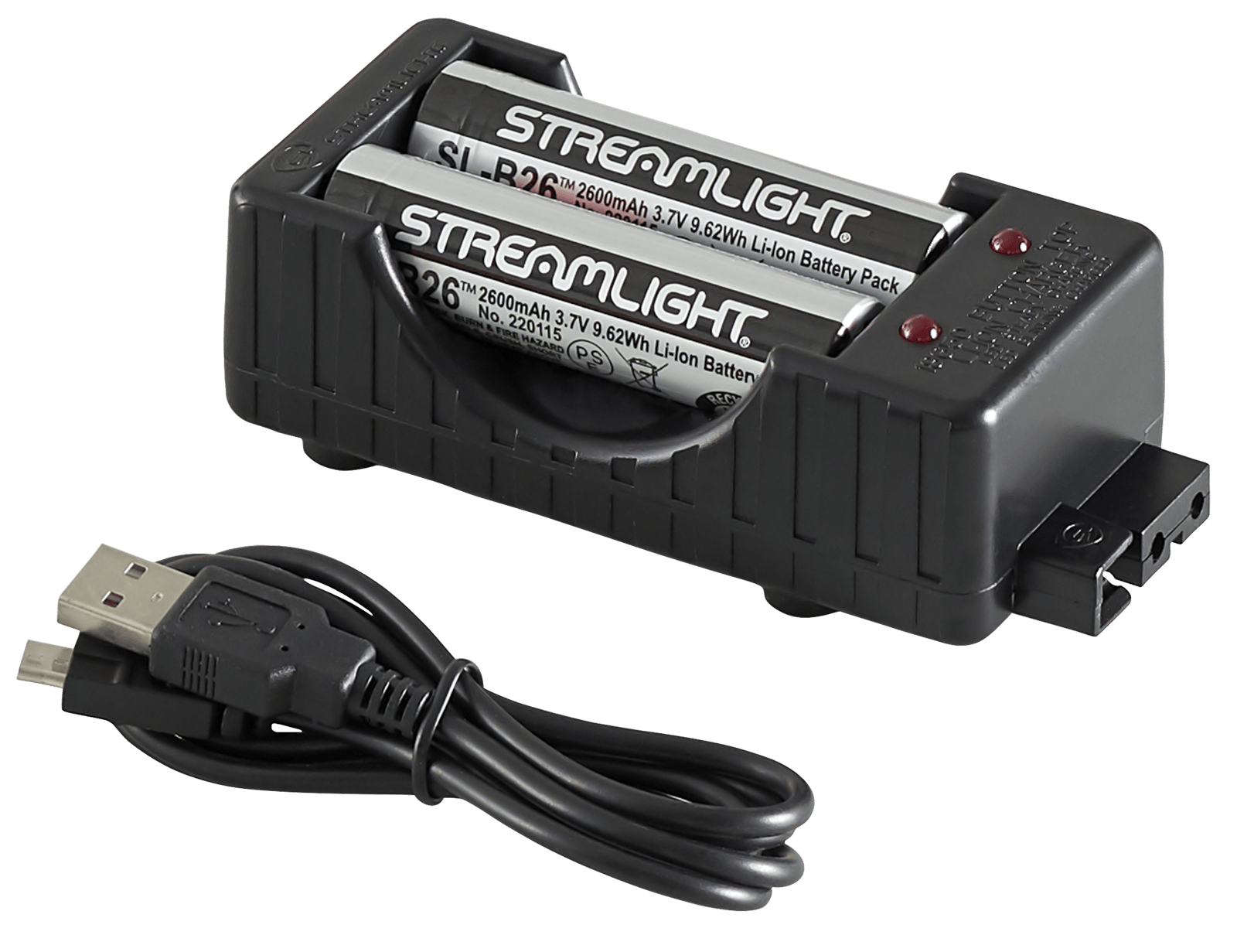 Streamlight 22010 18650  Battery Charger w/Batteries Black 18650 Li-ion Rechargeable Battery
