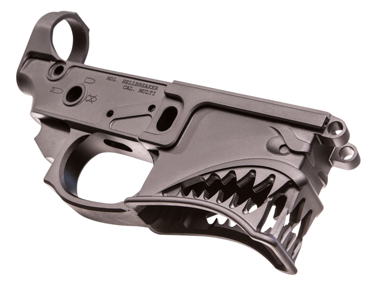 Sharps Bros SBLR01 Hellbreaker Stripped Lower Multi-Caliber Black Anodized Finish 7075-T6 Aluminum Material Compatible w/Mil-Spec AR-15 Internal Parts